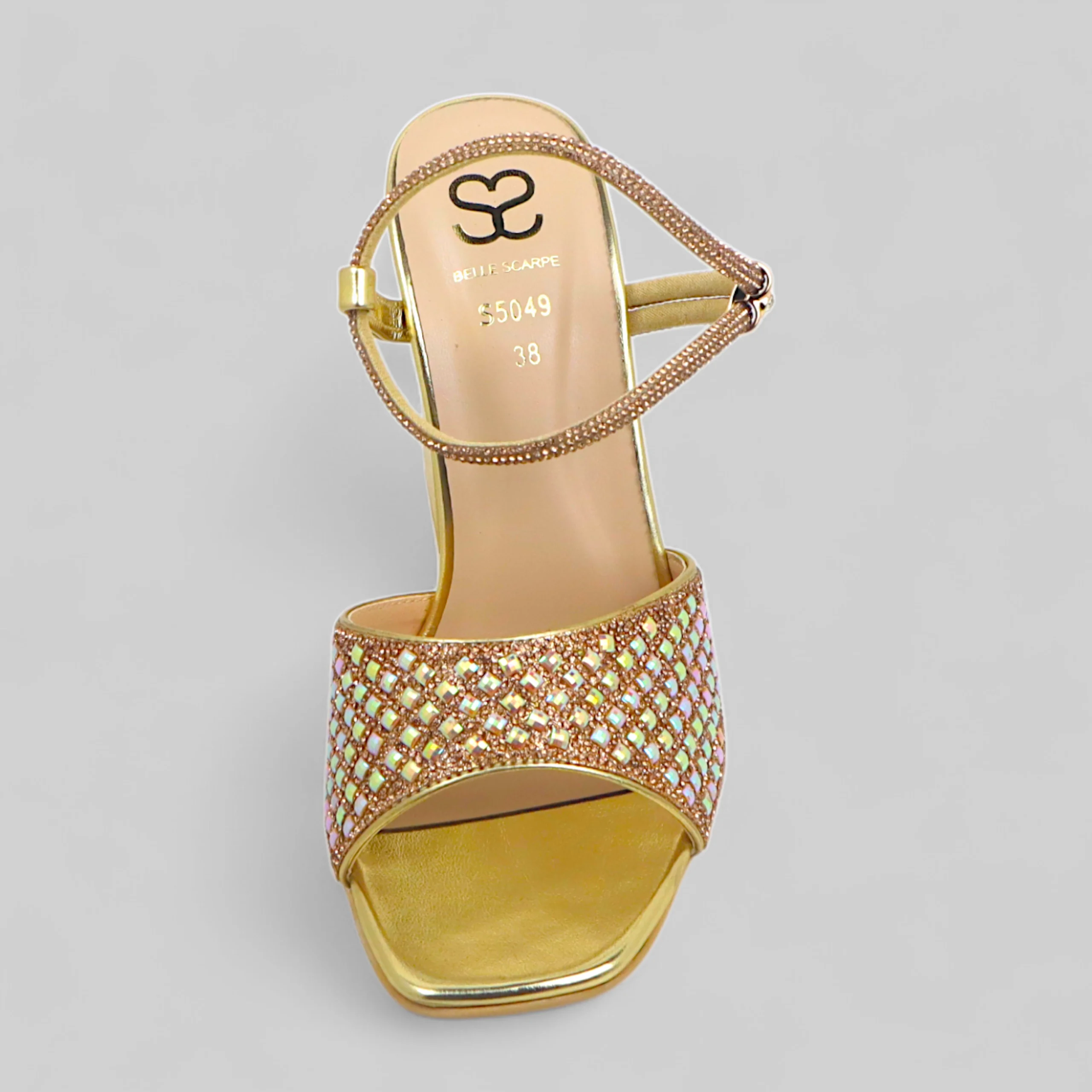 Golden Sparkle Block Heel - Image 4