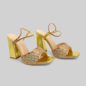 Golden Sparkle Block Heel