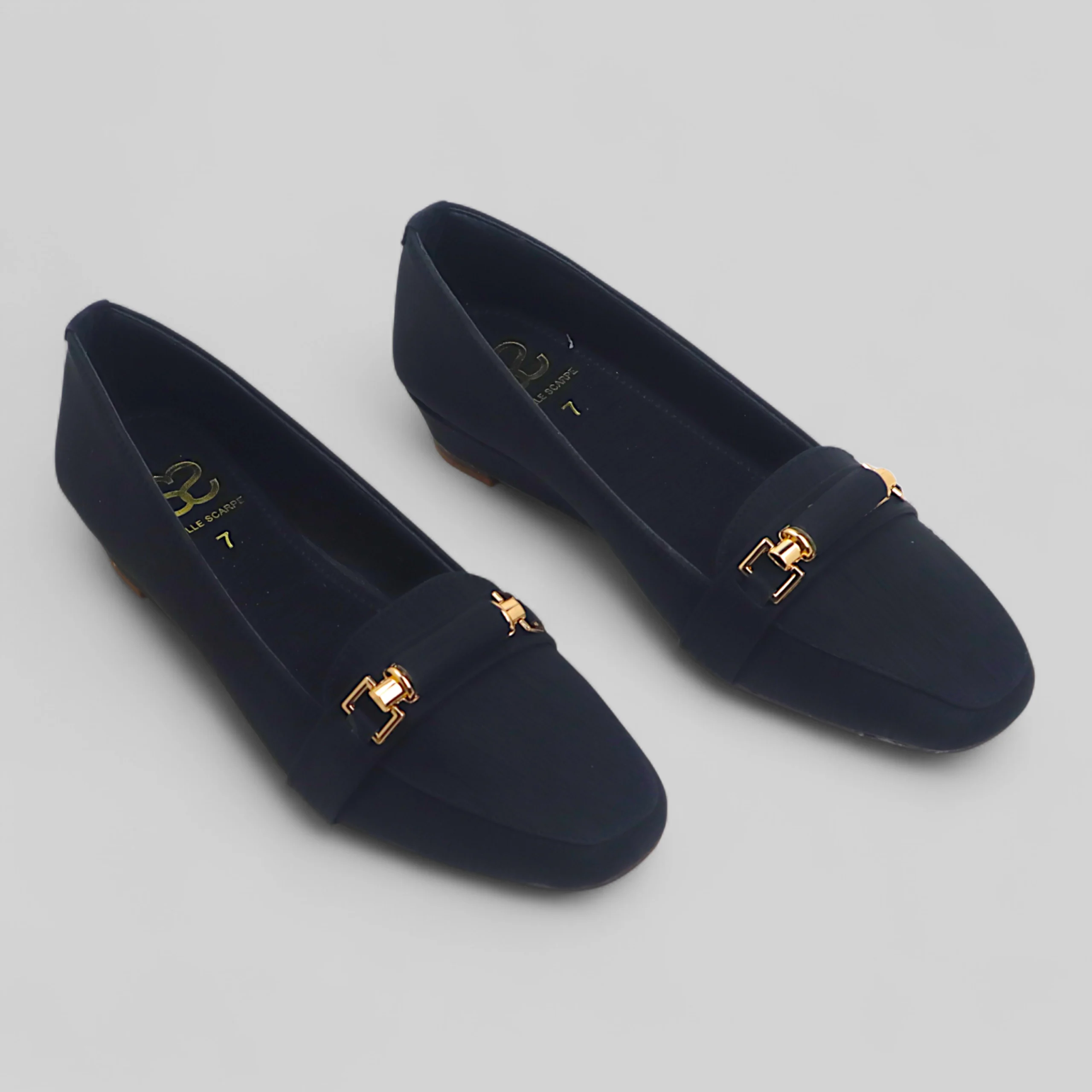 Black Luxe Charm Court Shoe