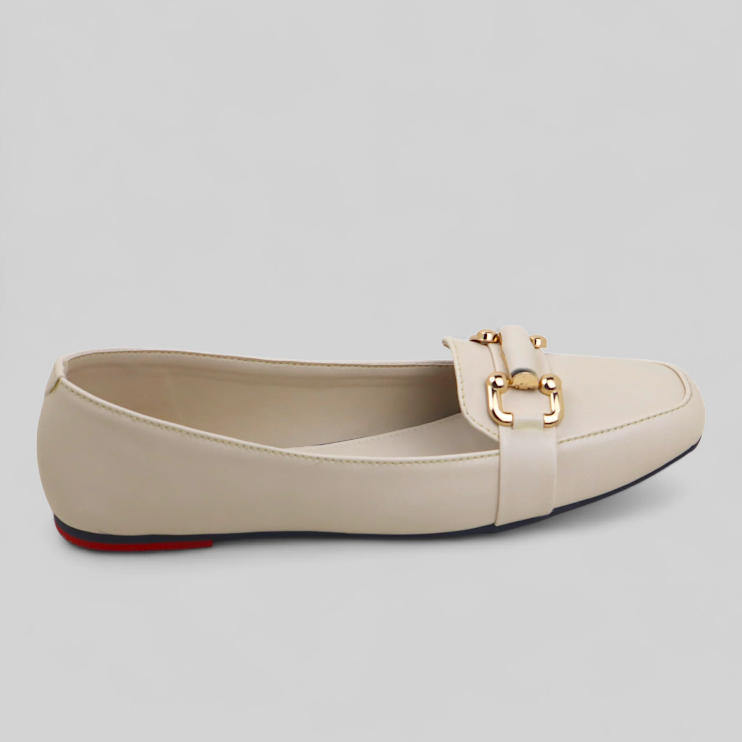 Creamy White Classic Court Shoe - Image 3