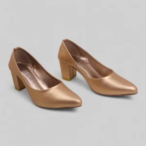 Bronze Gold Glow Block Heel