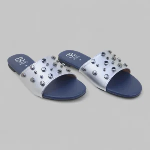 Blue & Silver Studded Flat