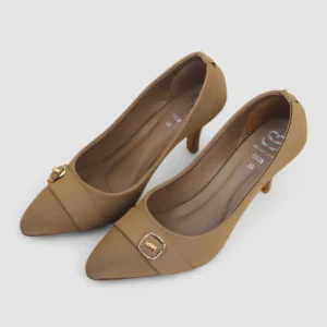 Cream Buckle Pencil Heel