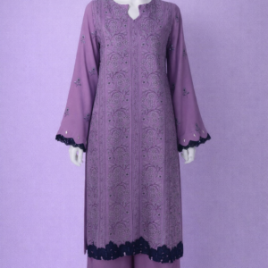 Mauve Mist Embroidered Viscose 2-Piece Chikankari Set