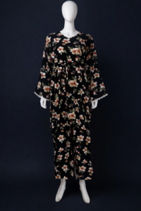 Black Peony Linen 2-Piece Belted Co-ord Set
