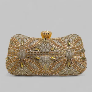 Luxury Crystal Embellished Evening Clutch (Gold / Silver / Red)
