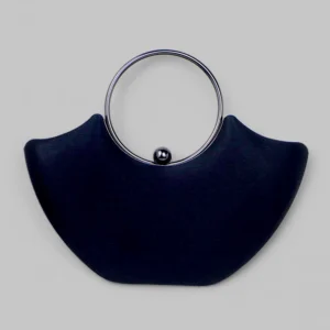 Modern Crescent Metal Handle Clutch – Elegant Evening & Party Bag