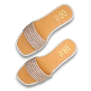 Rhinestone Embellished Slip-On Flat Sandals