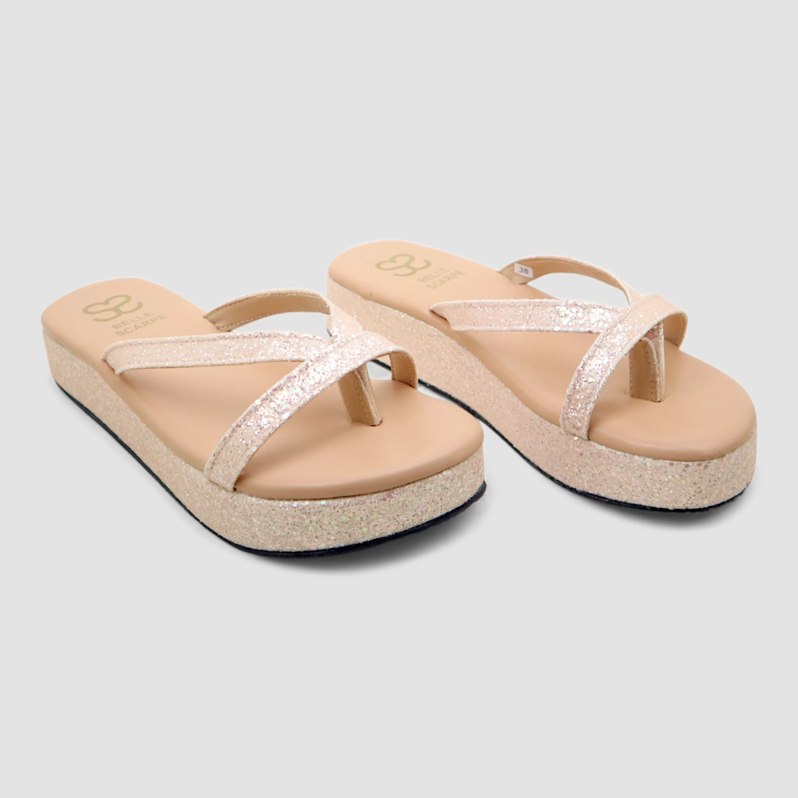 Glitter Strap Platform Flip-Flop Sandals - Image 4