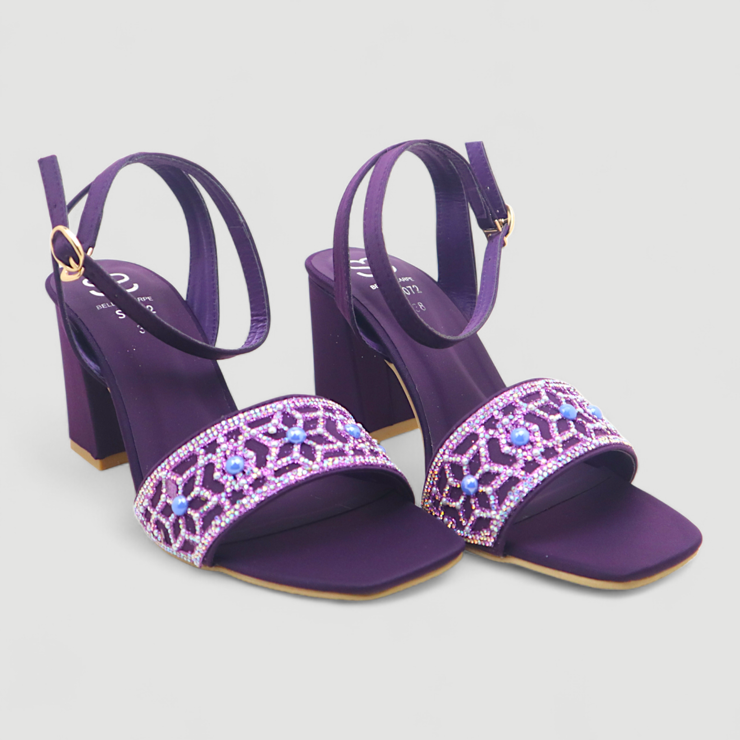 Embellished Ankle Strap Block Heel - Image 9