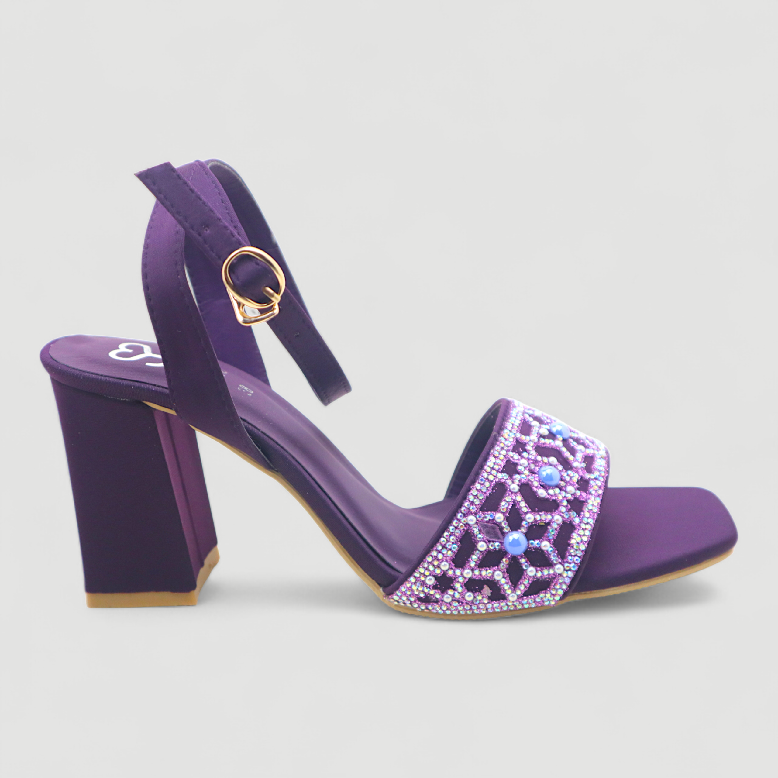 Embellished Ankle Strap Block Heel - Image 7