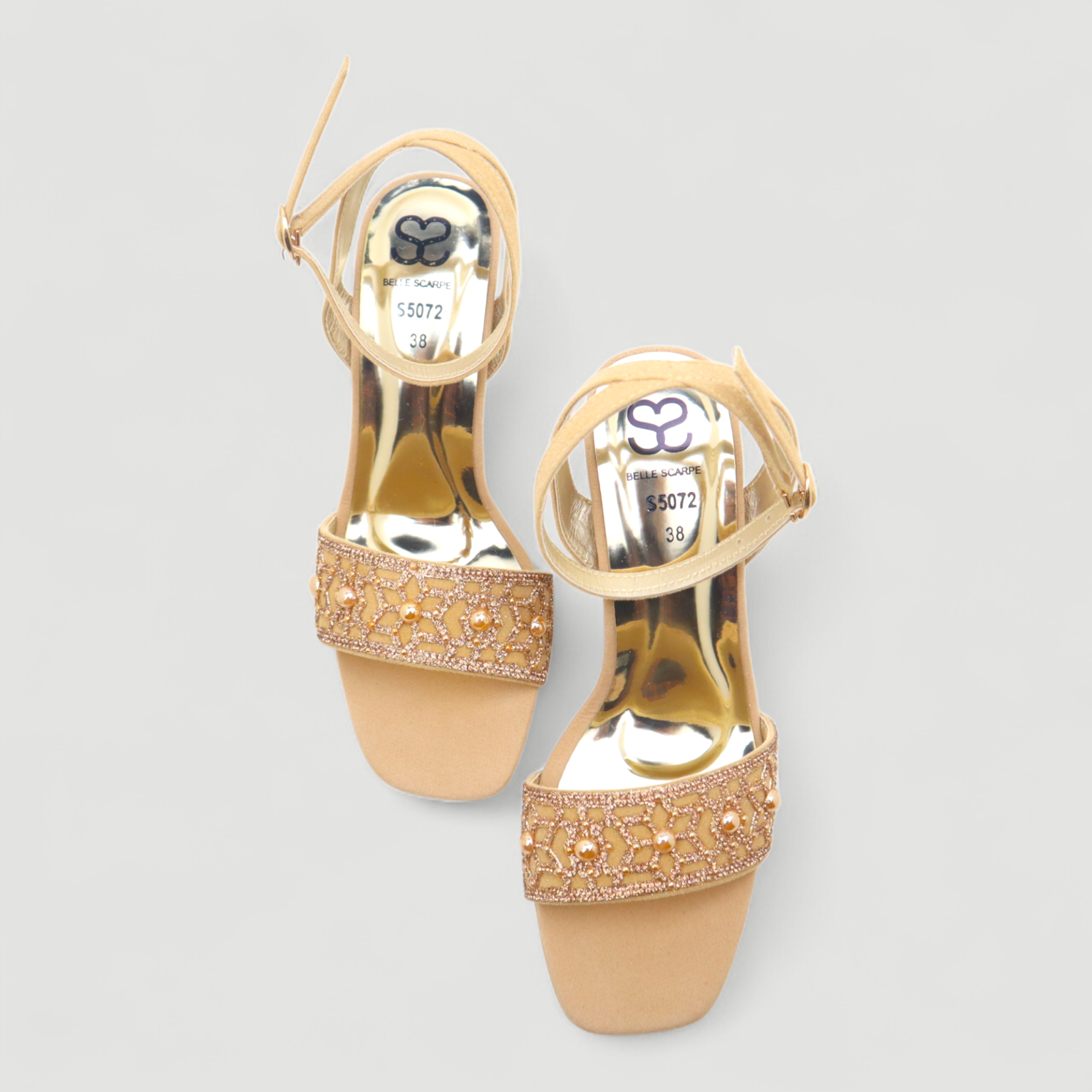 Embellished Ankle Strap Block Heel - Image 5