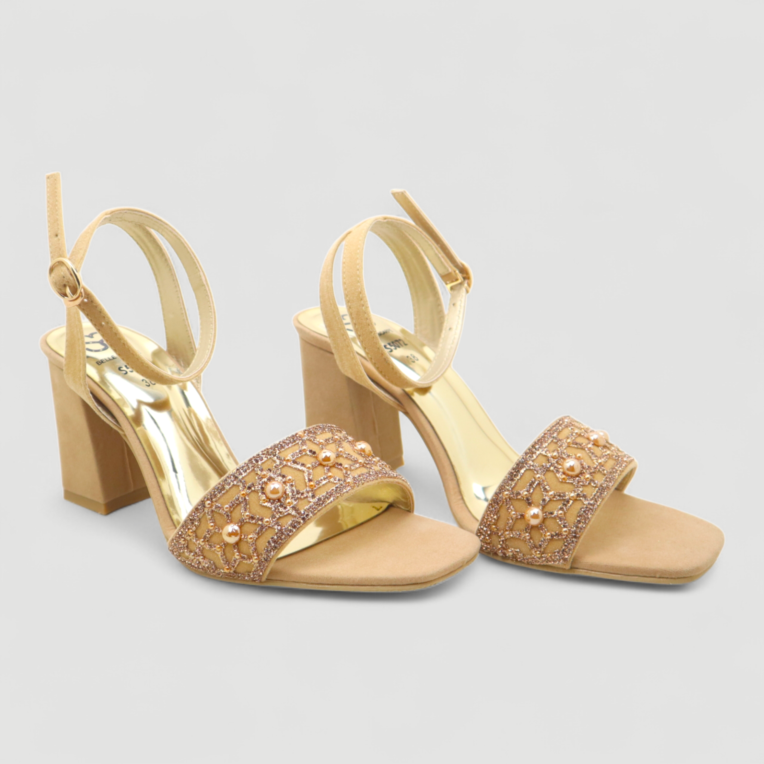 Embellished Ankle Strap Block Heel - Image 4