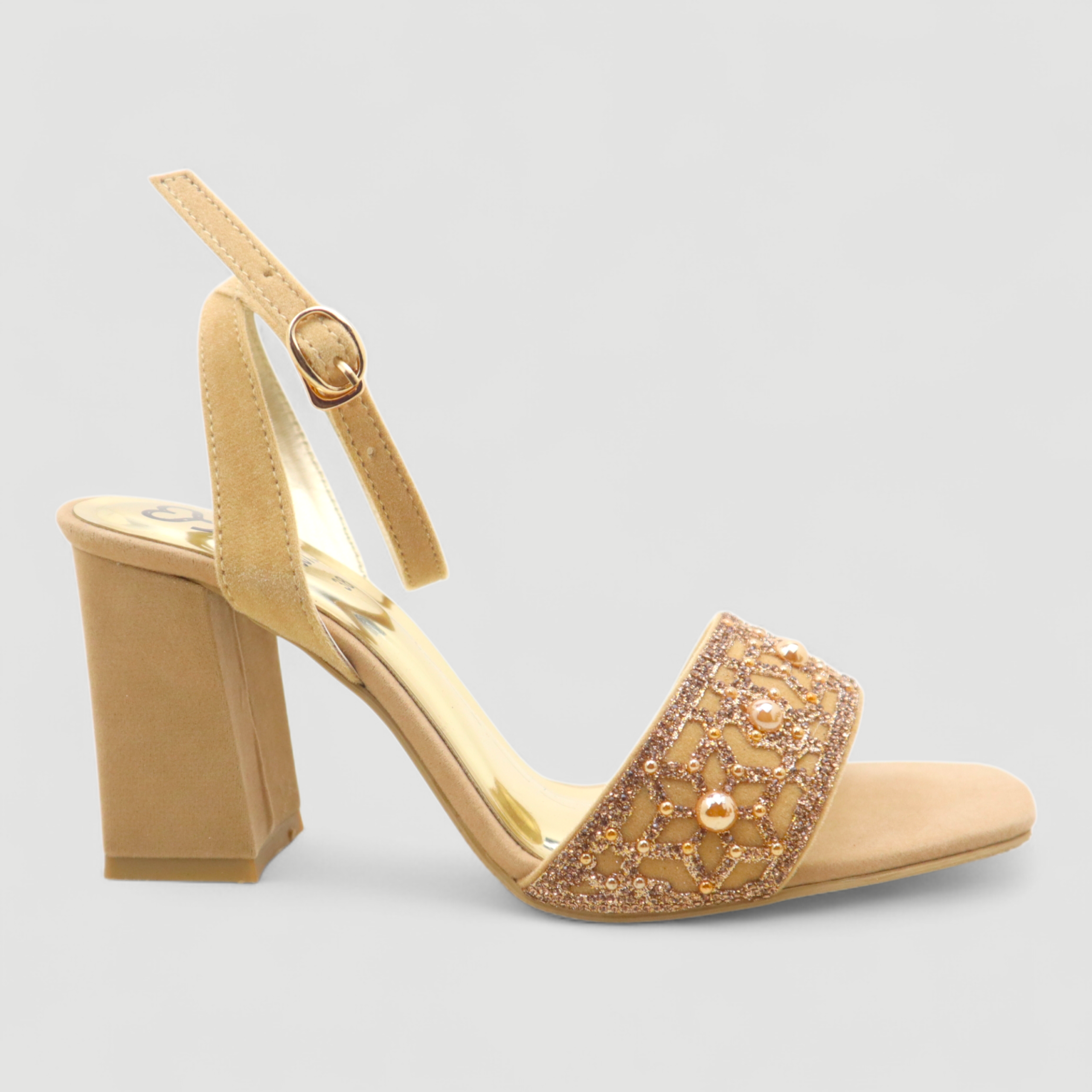 Embellished Ankle Strap Block Heel - Image 2