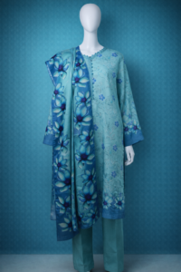Aqua Bloom Linen 3-Piece Suit