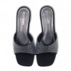 Rhinestone Block Heel Mules (749-750-751
